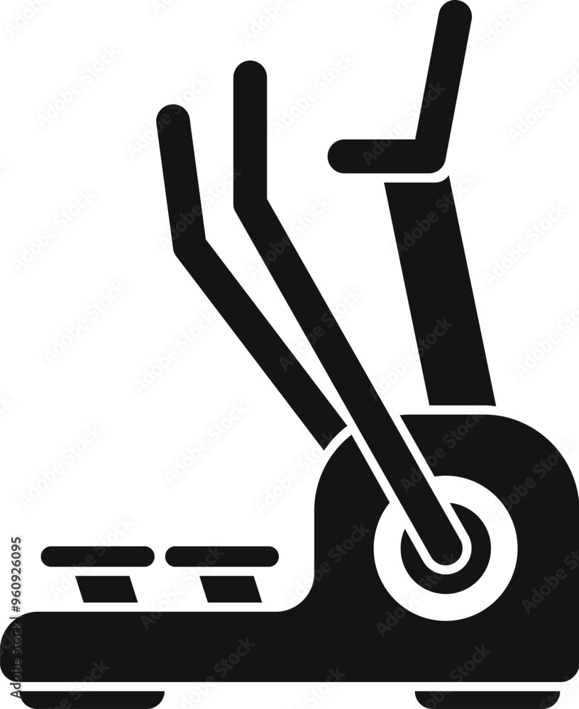 Poster black silhouette of an elliptical trainer, a fitness machine used for cardiovascular exercise