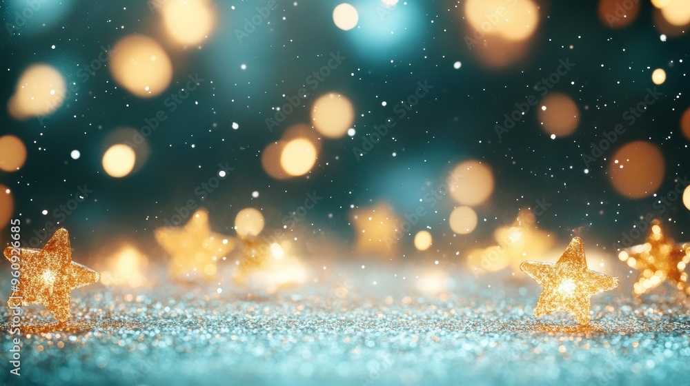 Poster a stunning backdrop filled with star-shaped bokeh creates a magical and shimmering atmosphere for an