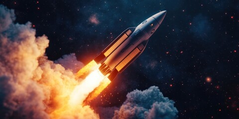 Fototapeta premium Rocket Launch in Space
