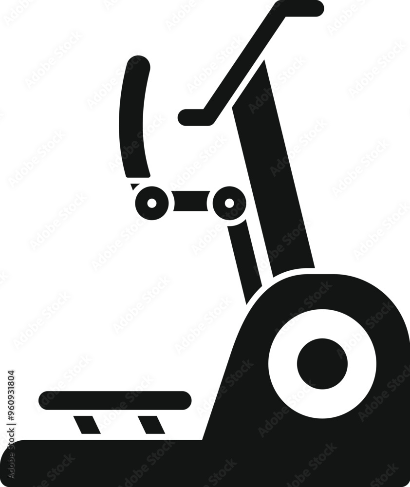Poster abdominal crunch machine icon in black simple style isolated on white background for any web design