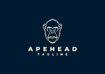 Vector illustration of Ape Head Logo Design