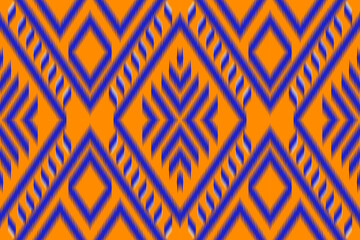 ikat geometric shapes seamless pattern Ethnic abstract ikat art