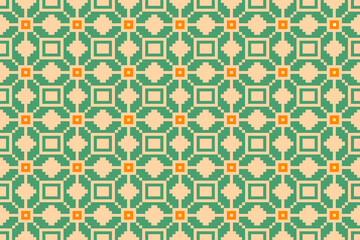 pixel art geometric shapes seamless pattern Ethnic abstract pixel