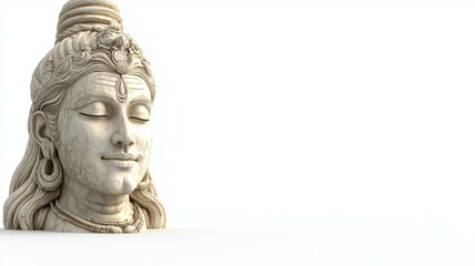 A statue of a woman with a serene expression