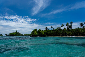Tropical Island Paradise with Crystal Clear Water, Lush Greenery, and Serene Beaches - Stunning Caribbean Landscape for Eco-Tourism, Adventure, and Unspoiled Nature Travel Destinations