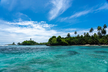 Tropical Island Paradise with Crystal Clear Water, Lush Greenery, and Serene Beaches - Stunning Caribbean Landscape for Eco-Tourism, Adventure, and Unspoiled Nature Travel Destinations