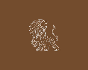 line lion logo for business