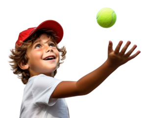 PNG Cute little boy playing tennis portrait sports child.