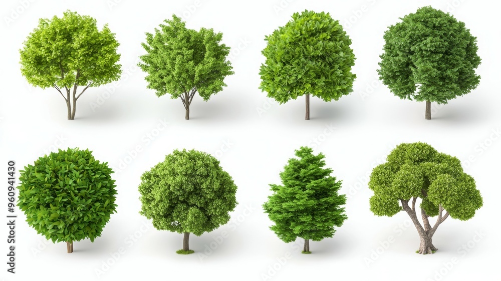 Poster a collection of trees in various sizes and shapes