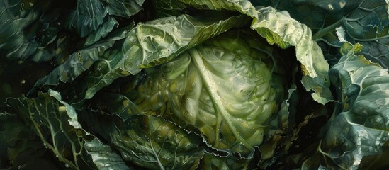 Obraz premium Close Up Of Head Of Cabbage