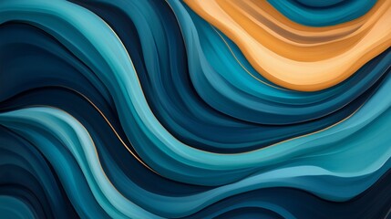 An abstract digital artwork featuring flowing, textured waves of blue and yellow, creating a dynamic swirling pattern with soft gradients.