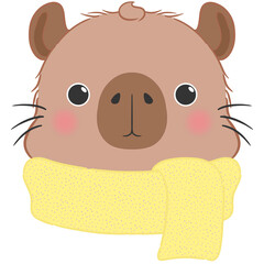 Capybara with a scarf