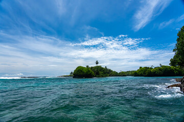 Tropical Island Paradise with Crystal Clear Water, Lush Greenery, and Serene Beaches - Stunning Caribbean Landscape for Eco-Tourism, Adventure, and Unspoiled Nature Travel Destinations
