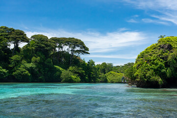 Tropical Island Paradise with Crystal Clear Water, Lush Greenery, and Serene Beaches - Stunning Caribbean Landscape for Eco-Tourism, Adventure, and Unspoiled Nature Travel Destinations