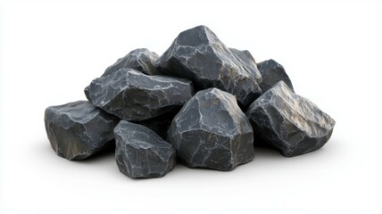Obraz premium A pile of rocks on a white background