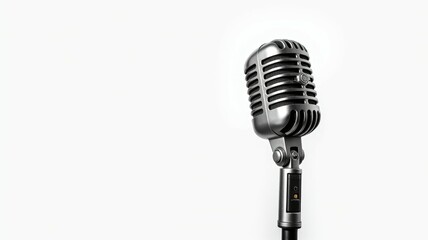 Fototapeta premium A microphone is on a white background