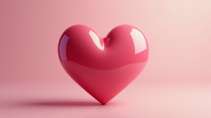 A heart made of glass is sitting on a pink background