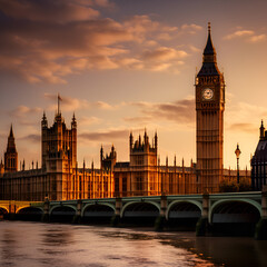 Fototapeta premium big ben at sunset