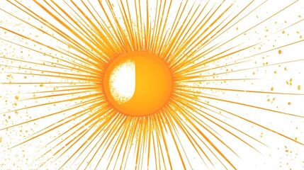 Fototapeta premium Flat image of a wallpaper pattern featuring a radiant sun with a glowing aura on a clean white background Serene minimalist and modern abstract design with a focus on light energy and natural beauty