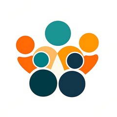 Abstract Illustration of Interconnected Circles Representing Teamwork and Collaboration