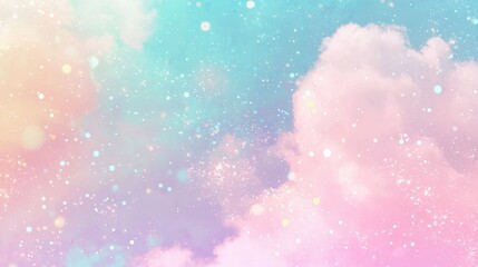 Abstract Pastel Pink Blue Sky with Sparkling Glitter Background