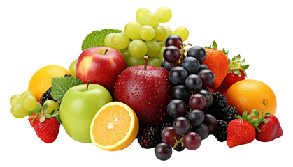 PNG Fruits strawberry grapefruit blueberry.