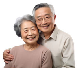 PNG Asian senior couple portrait adult photo.