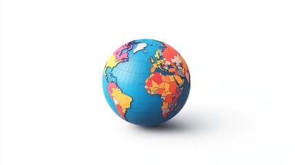 Colorful Globe on White Background.