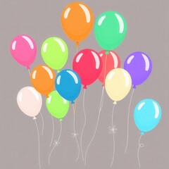 A group of balloons in various colors and sizes.