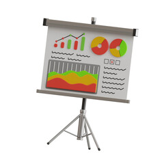 Presentation 3D Icon. Infographic Presentation 3D Icon