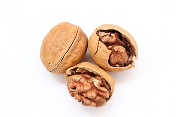 walnuts on a white background