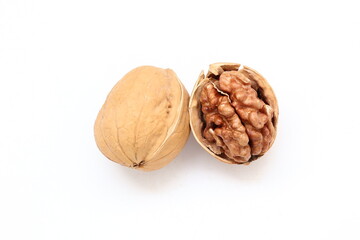 Walnut nut isolate on white background 