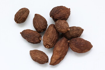 Cardamom on white background 