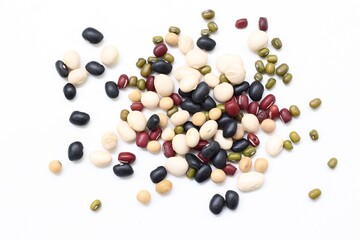 Beans on white background 