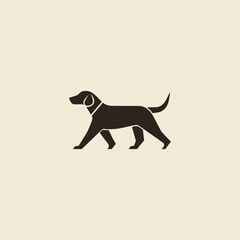 simple dog pet silhouette logo vector illustration template design