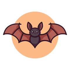 cute bat halloween wild animal holiday vector illustration template design