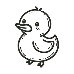 cartoon cute duck pet doodle hand drawn vector illustration template design