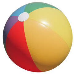 Rainbow colors beach ball isolated on transparent background, PNG,
