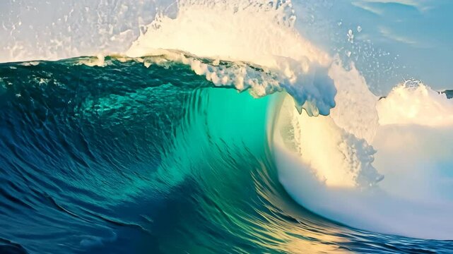 Majestic ocean wave crashing