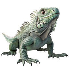 Fototapeta premium Detailed Illustration of a Green Iguana in a Natural Pose