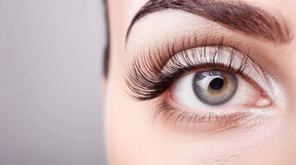 Close-up of a Woman's Eye with Dramatic Eyelashes