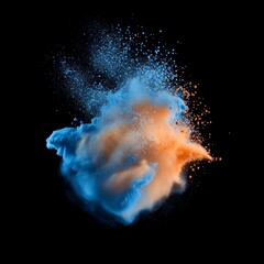 Blue and Orange Powder Explosion.