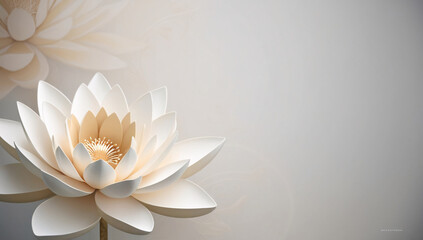 Realistic 3d lotus flower on isolated background.