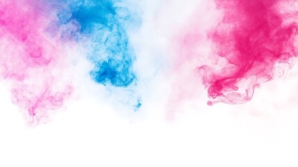 Fototapeta premium Abstract Swirls of Blue and Pink Smoke on White Background