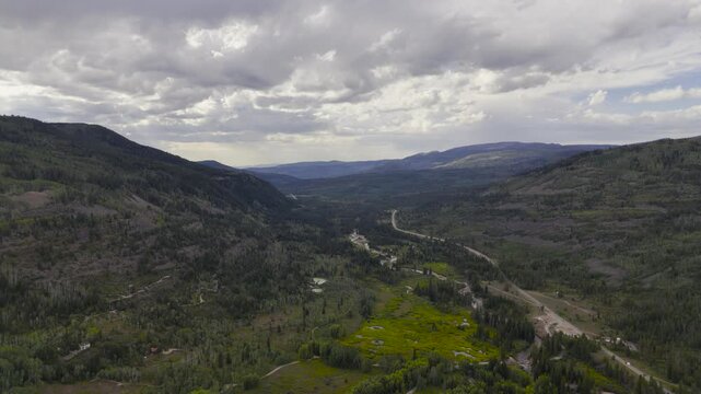 Aerial of Uinta Mountains in Utah