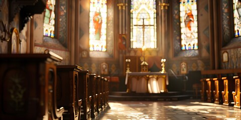 prayer within a church. The atmosphere is serene and contemplative,
