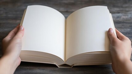 Person opening a book with blank pages, ready to write a new story and life chapter.