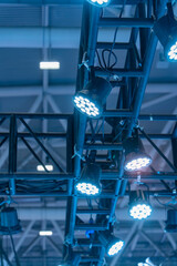 LED stage lighting fixtures at the show