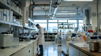 Naklejka premium Scientist Working in a Laboratory