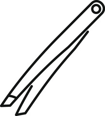 Simple line drawing of tweezers, ideal for representing beauty, grooming, or cosmetic concepts